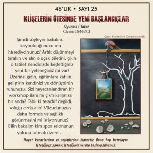 Gizem Denizci Instagram - Oyuncu/yazar Gizem DENİZCİ’nin “Klişelerin Ötesinde Yeni Başlangıçlar” başlıklı yazısı Hatice Esra GENÇOSMANOĞLU çizimi ile 46’lık Dergi, Sayı 25’te sizlerle... 🌿

@gizemdenizci 🖋️
@haticesragencosman 🎨

#yenibaşlangıçlar #klişelerinötesinde  #hayatkararları #seçimler #46likdergi #25sayı #dergi #fikir #sanat #edebiyat #psikoloji