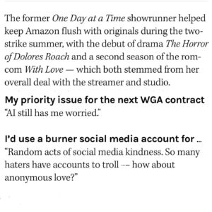 Gloria Calderón Kellett Instagram - Thrilled to be back on the power Showrunner list! Grateful to Hollywood Reporter for the recognition. 🎬 #Grateful #Showrunner @hollywoodreporter #HollywoodReporter"