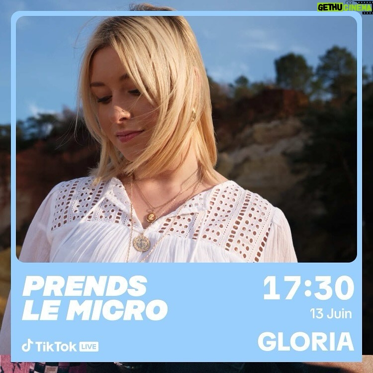 Gloria Palermo De Blasi Instagram - Coucou tout le monde ⭐️ Je vous annonce que je serai en Live ce Jeudi 13 Juin sur TikTok de 17h30 à 18h. Le Live figurera sur mon compte TikTok @/petiteglo et sur le compte @tiktok_france je vous chanterai quelques chansons et vous pourrez aussi me poser toutes les questions que vous voudrez 😊 Je compte sur vous pour être présents. J'ai hâte d'échanger avec vous. Je vous fais plein plein de gros bisous. 💓🫶🏻