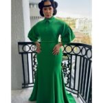 Golda Rosheuvel Instagram - Love this Green @congtriofficial Dress for @naacpimageawards @misho_designs Earrings @simitri.shop Bag The team Styling @jasonrembert Hair @dionnesmithhair Makeup @adamburrell