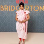 Golda Rosheuvel Instagram - And that’s a Rap! @bridgertonnetflix Press. Amazing to talk to so many wonderful journalists from around the world. Wearing @simonerocha_ Stockings: @elisapoppy Jewellery @official_mikimoto Bracelet & Ring @boucheron Shoes: @jimmychoo Badass Team @amprldn @jasonrembert @dionnesmithhair @kennethsohmakeup @themariamufundi ❤️