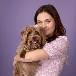 Grace Victoria Cox Instagram - Violet 💜🦄💟 !!! Thank you so much @charlienunnphotography for including my girly in such a special project to benefit one of my favorite rescues, @wagsandwalks 🌟!!