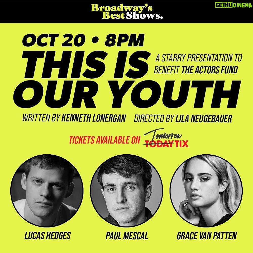 Grace Van Patten Instagram - Did a reading of one of my favorite plays, This Is Our Youth! Written by the genius Kenneth Lonergan. Got to work with the amazing Lila Neugebauer, and the super talented Lucas and Paul....hope you can watch on October 20th!! You’ll also be supporting the @theactorsfund at the same time, woo! @bwaysbestshows @todaytix