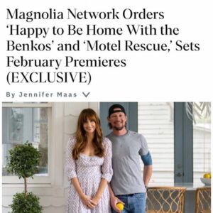 Gray Benko Instagram - I have been spiraling over how to announce this so I’m just going to pull the cord and do it already.  You may or may not have noticed that I haven’t been as active on this platform as usual.  Well that is because, since June, we have been filming our new show for the @magnolianetwork , Happy to be Home with the Benkos!  I am so excited to finally be able to share the news today!
Thank you to @magnolianetwork and @joannagaines for taking a chance on us.  Thank you to our incredible show runner and EP @ashleywilliamsallen and our EP @buckrossproductions, for all of the endless hours of hard work and dedication, and for our crew who have become like family along the way (@chelcieeastman, @dynesmedia , @orangeandbroad, @thnorton, @therussnorton, but you know who you are). And thank you to @benkoman and my dad for agreeing to be a part of this crazy journey with me 🙃  This has been the most fun, challenging, and rewarding 8 months and I cannot wait to share our show with you in the Spring!  More to come soon!

📸: @kcharlottephoto