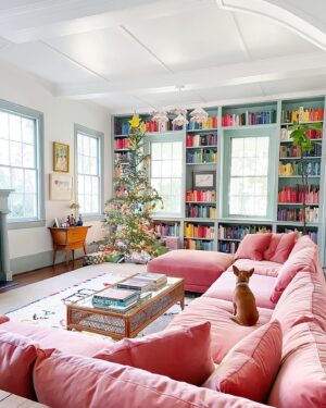 Gray Benko Instagram - Yesterday the most incredible / largest / pinkest / softest sectional I have ever seen arrived and I don’t think I will ever stand again.  Thank you SO much @celadonhome for being so incredible to work with and for making sure this arrived just in time for Christmas.  My Christmas/ life is made.