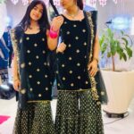 Gurdeep Kohli Instagram – Twining or Matching Matching 
It’s fun dressing up with my bestie😘😘
@meherpunjj 
We love our sharara sets @monkandmei
#dressupgoals😍 #motherndaughterduo😍 #indianweardesigns #designerwear