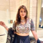 Gurdeep Kohli Instagram - See the lights… spot the red carpet Ditch the gown wear the lehengaaaa. #partyscences #myredcarpetmoment #lovethemehengalehenga Wearing @sonaligarglabel Styled by @twishha_g