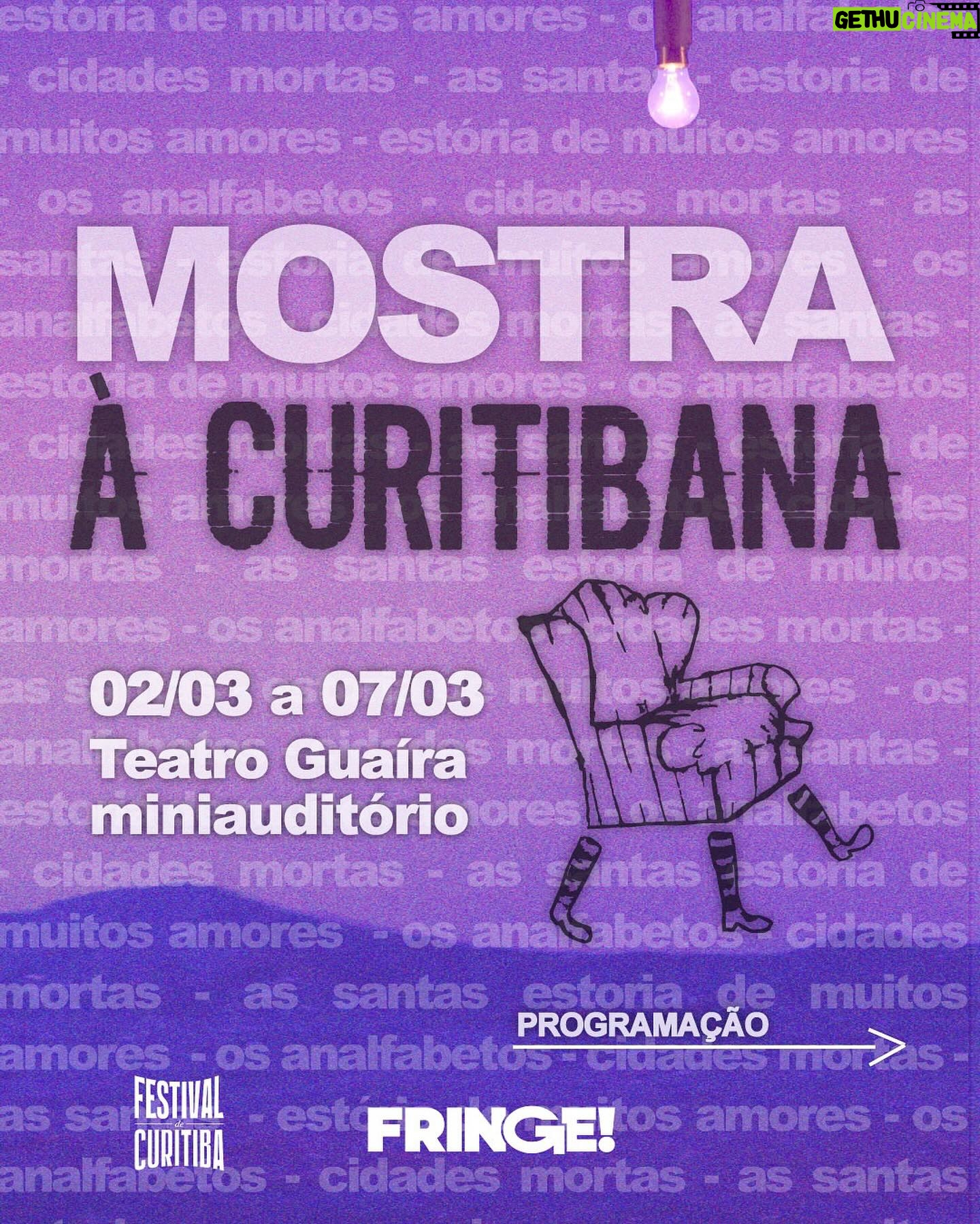 Guta Stresser Instagram - •MOSTRA À CURITIBANA• no @festivaldecuritiba ! De 02 a 07 de abril No miniauditório do Teatro Guaíra Vamos mostrar tudo!!! São 4 espetáculos, sendo um deles uma parceria com Mauro zanatta, e um com exibição digital (ganhador do prêmio gralha azul 2023). Mais uma oficina e um bate-papo Curitibanize-se Vem ver a genteee!!! Vem pra Mostra À Curitibana @ciaacuritibanaportatil Espetáculos: “Os Analfabetos” “As Santas” “Cidades Mortas” “Estória de Muitos Amores” Confira as datas e horários e garanta o seu ingresso! Link para ingressos na bio @ciaacuritibanaportatil Nossa equipe que é um arraso: @aldicelopes @adrianopetermann @andersonfregolente @aninha_decker @braga_antony @be_leleu @casaconsultoria_ @daniloavelledaproducoes @deinvernocomunicacao @diego_avelleda @elisan_jr @mantovaniluz @fluindolibras @gaboleu @giovaniferrarii @guenialemos @gutastresser @heloisagiovenardi @lucastatarin @mauro.zanatta @paulagoja @silviachameck @stellamarissarte @wagfcorrea #arte #cultura #teatro #osanalfabetos #osanalfabetos_apeca #cidadesmortasapeça