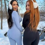 Hélène Boudreau Instagram - Winter wonderland ❄️🇨🇦 @evaprevost0 bodysuit from @kokonutofficial