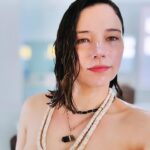 Haley Bennett Instagram - summer loving in san people beautiful hand carved shell necklace @universalutility thank you I love your soul and @jiajiajewelry feeling raw, feminine, powerful grounding, protective black tourmaline and smokey quartz, slathered in mask @sisleyparisofficial and hair chats this morning with my love @garrennewyork strong, sensual, dominate, flowing with creative energy and power
