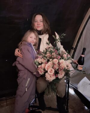Haley Bennett Instagram - Virginia surprised me today on set with five dozen dusty pink roses. With love, from my Joe, who is still hard at work on “M” in Rome. Our little cherub, my blessing of a messenger, uplifted me with her pure joy. I burst out in tears overwhelmed with longing, gratitude, and wonder. How can I contain so much love? I often feel it will consume me until, I just surrender. Happy Valentine’s day to you all.