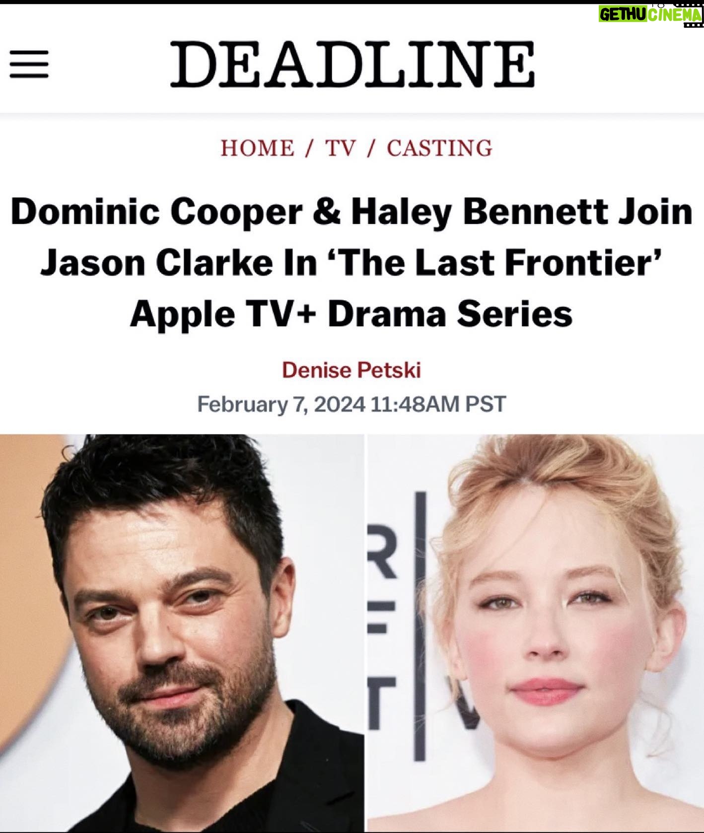 Haley Bennett Instagram - BEYOND EXCITED to join forces with #JasonClarke one of the greatest actors of his generation, #DominicCooper and director #SamHargrave @AppleTV It’s gonna be one hell of a ride, I can tell you that much! “The Last Frontier is Bennett’s first major TV role. Her film credits include Swallow, Widow Clicquot, The Magnificent Seven and Cyrano, and she’ll next be seen in Borderlands. Starring Clarke as US Marshal Frank Remnick, The Last Frontier follows Frank, the lone Marshal in charge of the quiet, rugged barrens of Alaska, whose jurisdiction is turned upside-down when a prison transport plane crashes in the remote wilderness, setting free dozens of violent inmates. Tasked with protecting the town he’s vowed to keep safe, he begins to suspect the crash wasn’t an accident, but the first step of a well-crafted plan with international political implications. Bennett plays Sidney, a CIA Agent who is tasked with working with Frank. Cooper will portray Havlock, a former Navy Seal and fugitive who is being hunted by US Marshals and the CIA” @Deadline