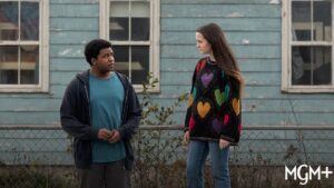 Hannah Cheramy Instagram - What are Julie and Elgin talking about?🤔🤔

Tune in this Sunday for Episode 7 of #FROM on @mgmplus 

(Also this hearts sweater is ICONIC please tell me you love it or I’ll cry😩)