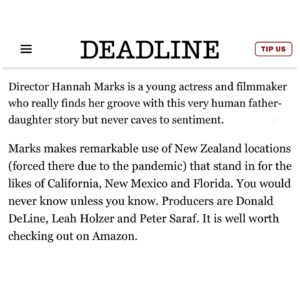 Hannah Marks Instagram - ✨Thank you so much to the @nytimes Amy Nicholson for making us a New York Times Critic’s pick! And also thank you to @deadline ‘s Pete Hammond for the moving review. Honored to put #dontmakemego into the world this weekend on @primevideo 💙🚙✨