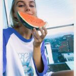 Hannah van der Westhuysen Instagram – @elisha_applebaum carried me a watermelon and I was really thrilled about it