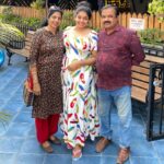 Haritha Nair Instagram - Lunch date with Fam💕 (2/3) My Parents have been biggest pillar of strength and support throught!! Thank you Amma Acha for making me who I am. Specially mentioning @nair00905 my Amma who I fight with every single day😛 she's my best friend😘 With every birthday,one thing that hits is how my parents are ageing too with me!! Hence I wanted to spend few hours of the day with them. Last birthday I was selfish enough to go for a solo trip but this year I made it a point to celebrate it with my loved ones Swipe onto the 3rd picture to see the cutest addition to our small family. You complete us💞 @sanoj_riyan