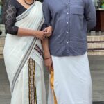 Haritha Nair Instagram - Mookambika with my Man was a dream!! Thank you for making this happen🥹🙏 Temple visits with you are the best🧿 @sanoj_riyan Vc- Amma❤️ @nair00905