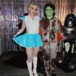Harley Quinn Smith Instagram - it’s been real october 🤝 farewell best month of the year 😔🎃💔 the costumes this year were a “space girl” lol w austin as an extreme sports alien 😂, a haunted mansion host w my girl @mayalianne as ms sally slater from the stretch portraits, and obvi a pirate w my 80’s prom queen