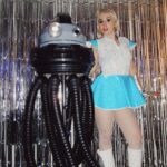 Harley Quinn Smith Instagram - it’s been real october 🤝 farewell best month of the year 😔🎃💔 the costumes this year were a “space girl” lol w austin as an extreme sports alien 😂, a haunted mansion host w my girl @mayalianne as ms sally slater from the stretch portraits, and obvi a pirate w my 80’s prom queen