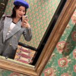 Haruka Shimazaki Instagram - 😼😽🙀😻 Jacket&beret @gucci Middle layer @gu_global Skirt @miumiu Shoes @jeffreycampbell Bag @chanelofficial #ぱるふく
