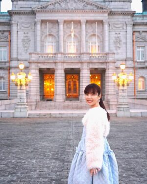 Haruka Shimazaki Instagram - 🏰🩵
Stylist @hao_yoshienunoda 
H&M @mihomatsudahm