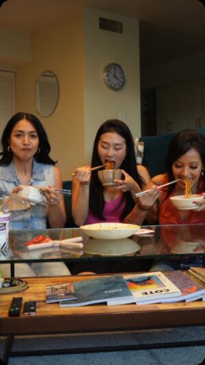 Haven Everly Instagram - Trying the #buldak carbonara ramen - safe to say, we have a wide range of spice tolerance amongst us three. What food should we try next? 

#friendship #foodchallenge #spicechallenge #debbhavenandell #buldakramen