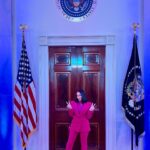 Hazel Renee Instagram - WOW! What An Experience Con Mi Amor At The @whitehouse !! Always Grateful To Share In These Moments With You @money23green Congratulations💚 What A Honor For The Champs Feeeelinnngggg Very Presidential ✨ SN: @vp knew exactly who I was wearing and shared her love of the shoulder pads with me. -Nancy Pelosi knew who I was and came up to me and said how my man is her favorite and she loves the way he plays….I’m just sayin lol -I took a bunch of napkins out of Jackie O restroom because the secret service told me to🤷🏽‍♀️ The Details on Big Pink💖 Suit: @sergiohudson Dressed By: @marisabakernm @codeconciergela Glam By: @hairbypkk @enhancedbyteisha D’s Custom Suit: @richfresh #DubNation #Warriors #WhiteHouse #BarbieCore💞