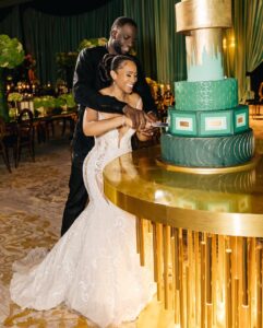 Hazel Renee Instagram - Out Of All The Things In 2022 The Best Part Was Getting Married To My Person. Not A Title But THEE Person I Need When I’m Up. When I’m Down. To Vent To. To Laugh With. To Cry On. To Smile At. To Turn Up With. To Cuddle Up With. To Argue. To Love On. To Do This Here Life With!! All I Know Is Marriage Is NOT For The Weak! Everyday It’s A Choice To Do Right By Someone Else. To Be Selfless And To Place Someone In Your Shoes And Be Kind And Show Up To Give Them Unconditional Love. To Love Them Through Their Flaws. To Make Room For Mistakes. To Learn And Grow Together. To Remove The Pressure Of Being Perfect And Let Your Hair Down. To Trust Without Limits. To Have A Partner To Weather The Storm With While Embarking On The Beautiful Days. To Make Life Brighter and Easier For. To Continue To Pray Over And Uplift Even When Things Just Seem Outta Whack. My Person. My Bestfriend. My Husband. MI AMOR. We Are The Same Type Of Wild But Differ In Taste Buds. @money23green You Have Changed Me From Elsa To MamaB While Still Allowing Me To Be ME. I Can’t Thank God Enough For YOU! I Love You Always💚 Look What Just Having Fun Turned Into When That Fork In The Road Came Stared At Me! Thank You To Our Family & Close Friends That Shared In & Supported Our Journey & Big Weekend! It Was Thee Littest🔥😜 #ForeverSeeingGreen #BlackLove #WeGoinBeLivingLikeThisForTheRestOfOurLIVES 💚 Wedding Planner: @diannvalentine Photographer: @ravieb @stanlophotography Makeup: @enhancedbyteisha Hair: @darealterrencedavidson Wedding & Reception Gown Of My DREAMS: @inesdisanto MADE IT TO VOGUE! VOGUE YALL!! Link Lives Forever: https://www.vogue.com/slideshow/draymond-green-hazel-renee-san-diego-wedding?fbclid=PAAaaeh-0pN4CWPJNvTN0CGNyMGFd5SJ54QT5DhQLSXZ0XDa4xg7qPHo_3wDM