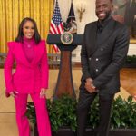 Hazel Renee Instagram - WOW! What An Experience Con Mi Amor At The @whitehouse !! Always Grateful To Share In These Moments With You @money23green Congratulations💚 What A Honor For The Champs Feeeelinnngggg Very Presidential ✨ SN: @vp knew exactly who I was wearing and shared her love of the shoulder pads with me. -Nancy Pelosi knew who I was and came up to me and said how my man is her favorite and she loves the way he plays….I’m just sayin lol -I took a bunch of napkins out of Jackie O restroom because the secret service told me to🤷🏽‍♀️ The Details on Big Pink💖 Suit: @sergiohudson Dressed By: @marisabakernm @codeconciergela Glam By: @hairbypkk @enhancedbyteisha D’s Custom Suit: @richfresh #DubNation #Warriors #WhiteHouse #BarbieCore💞