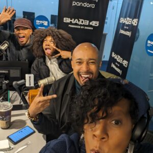 Heather B. Instagram - We in here playing today. 

POSE for da camera: 

@realsway
@iammikemuse
@itstracyg 

#SWAYINTHEMORNING