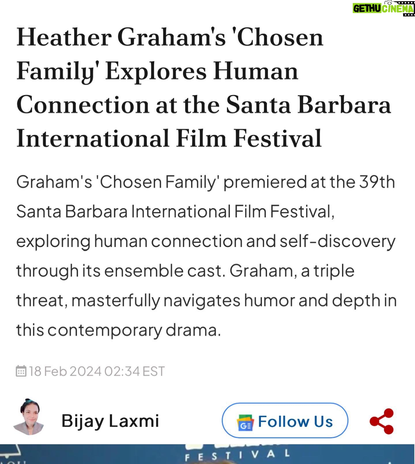 Heather Graham Instagram - It was so fun celebrating the premiere of Chosen Family at the Santa Barbara Film Festival to a sold out 2,000 seat audience! Thanks to everyone who showed up to support. ❤️❤️❤️#chosenfamily❤️ #sbiff 🎥🎬💫