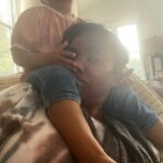 Heather Headley Instagram - It’s a beautiful, rainy #sunday! The kind i love! So, I told my precious buddy that we should watch a movie together. And this is how she’s chosen to watch the movie…😃! #happysunday #iloveher #girl #girlmom #mommydays #rainyday