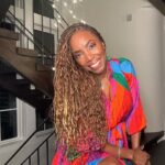 Heather Headley Instagram - ‘VERY early #morning interviews today… Me just before dawn this morning! And then… Me just after dawn…. But a loved #Mommy and wife always. #HappyFriday #mommydays #loveit Braids: @chichi043