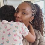 Heather Headley Instagram - ‘VERY early #morning interviews today… Me just before dawn this morning! And then… Me just after dawn…. But a loved #Mommy and wife always. #HappyFriday #mommydays #loveit Braids: @chichi043