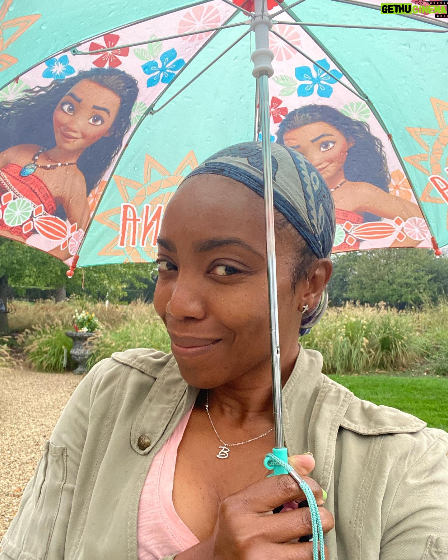 Heather Headley Instagram - When you get caught in a downpour, and the only thing you can find to protect yourself from it is… #Moana! She’ll have to work!!