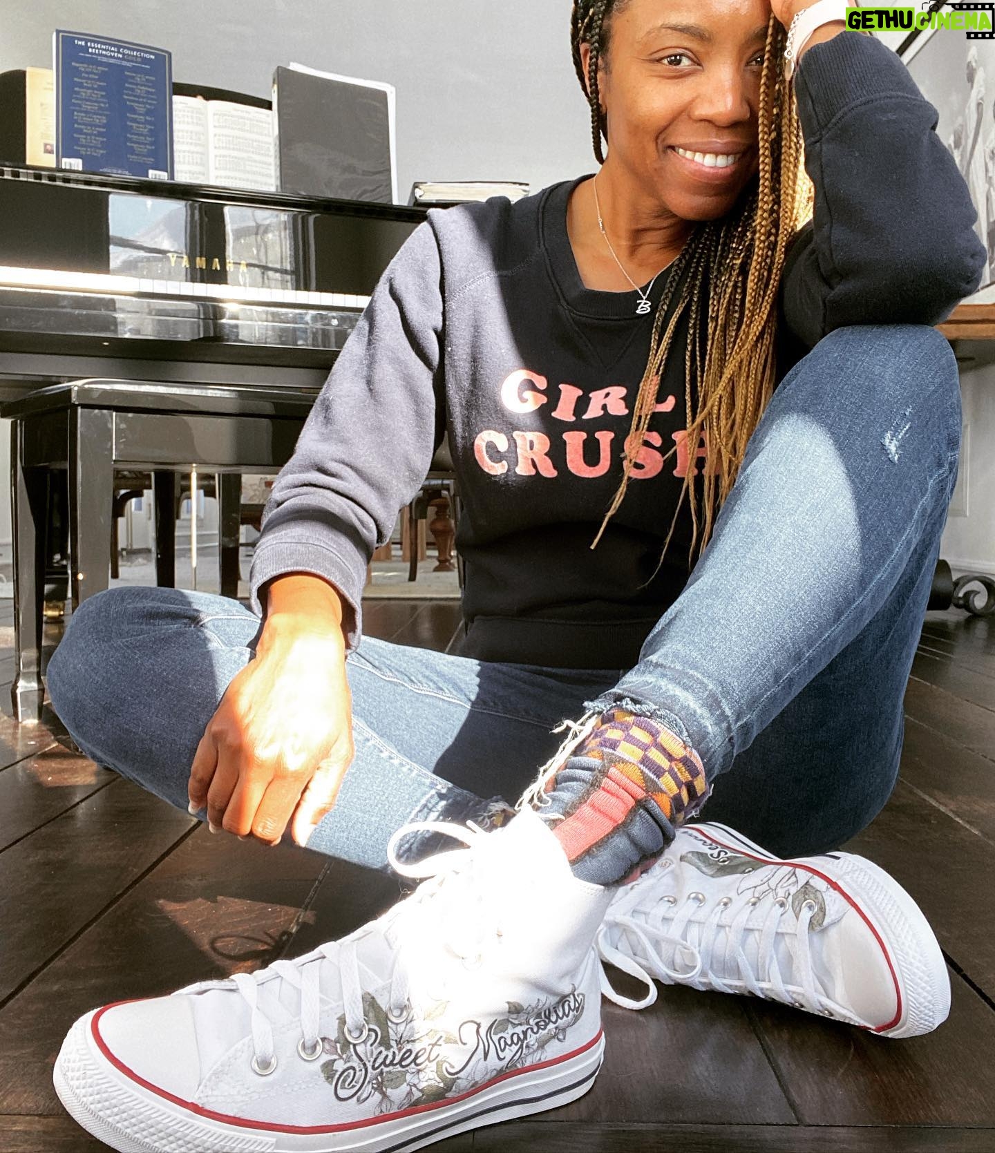 Heather Headley Instagram - In honor of my #sweetmagnolias, @jogarciaswisher and @real.brooke.elliott! I’m so blessed to be on the journey through #serenity with you and to call you friends…sisters 😉! #girlcrush #converse @converse #shoes no better day to wear them.