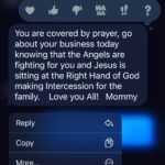 Heather Headley Instagram - My #mother prays for us every day. EVERY. Without Fail. DAY!! Sometimes multiple times a day. For as long as I have had memory, I have had an assurance that even IF I didn’t pray for my family and myself, she does and did. Once a week, she gets together with some of her ‘warriors’ and prays. And those ladies go in, get on their knees, and get prayers answered. My husband and I got this note from her after she had her weekly meeting with the ladies, and let me tell you this… There is a sense of great peace and power when she sends me such. If you see me today, you may want to step back…. I’m COVERED 😌! #mommy #covered 🙏🏽