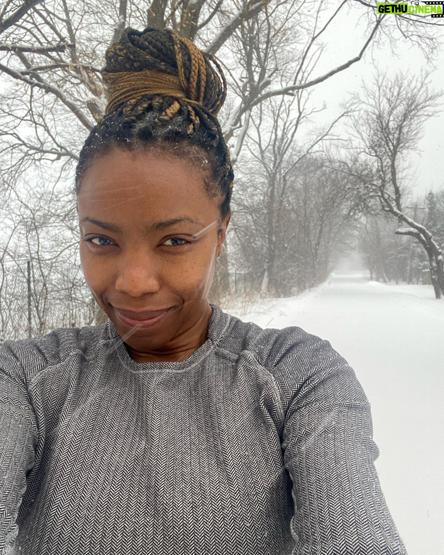 Heather Headley Instagram - The early bird gets the first, fresh, fallen #snow! I actually feel lucky to have made the first tracks on the road today. It’s so #beautiful out here! I think we may win the ‘beautiful weather’ title today. #blizzard #beauty ❄️ #wednesday