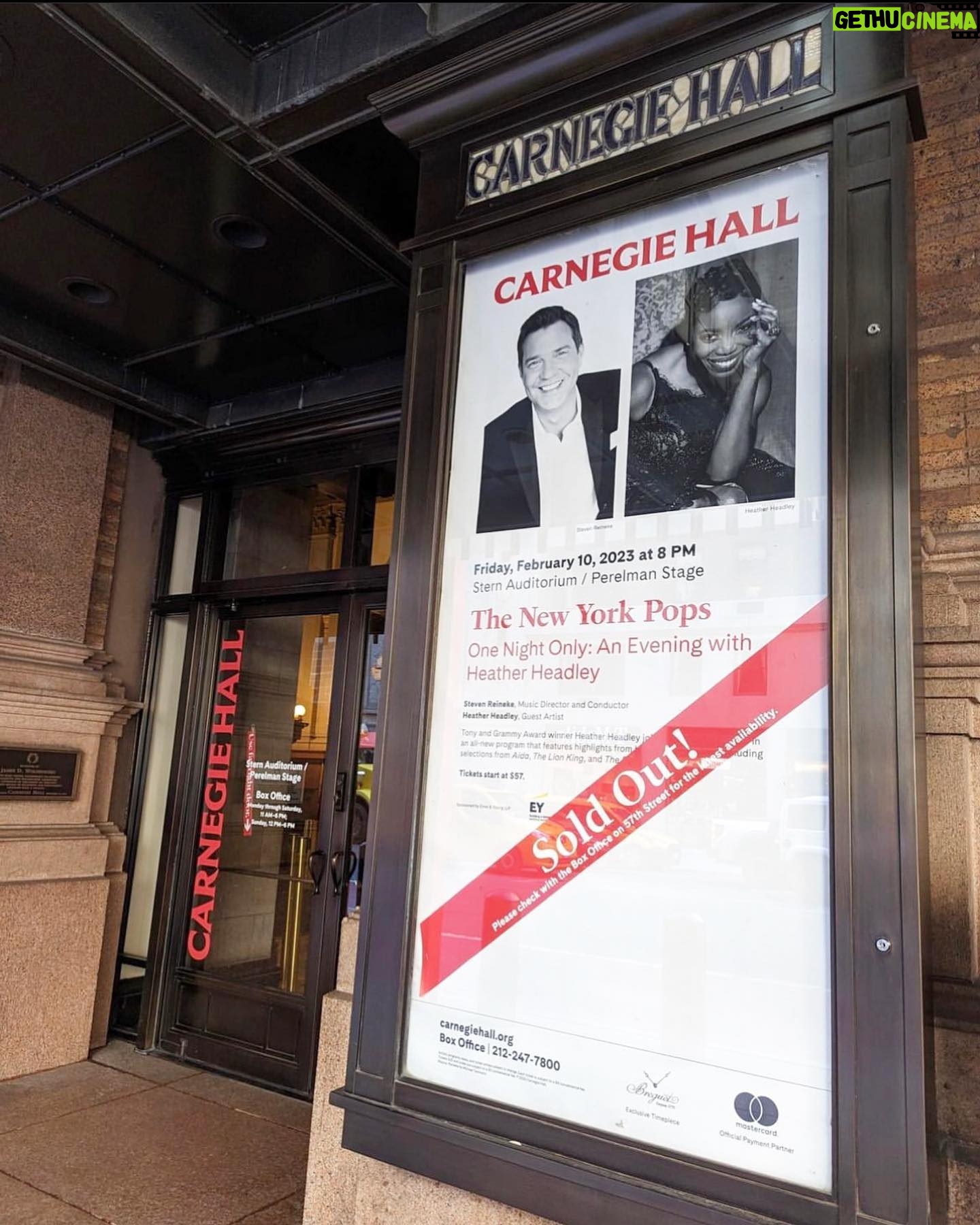 Heather Headley Instagram - The honor was having the opportunity to do a solo show at one of the most prestigious halls in the world with one of the best orchestras in this country. Every singing/performing child knows the weight #CarnegieHall carries with her. So, to have this amazing opportunity, AND for you to be so gracious that you’d show up THIS much… I am truly overwhelmed. I guess I should break my voice rest and start warming up! The children are coming…😉! @carnegiehall @officialchrismann @thenewyorkpops @stevenreineke @roncolvard
