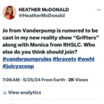 Heather McDonald Instagram - #juicyscoop #vanderpumprules #grifter #grifters #comedy #realitytv #bravotv #hollywood #drama #casting @peacock #heathermcdonald @musickillskate @kristendoute @twschwa