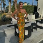 Heather McDonald Instagram - Slide Right. I Had a 1970 themed Palm Springs party last night. I got this dress b/c I knew it would pair perfectly with my sister’s. Shannon is wearing our mom’s dress from the early 1970s. How cute is my daughter in @trinaturk More pics and videos to come. No filter or photo shop on these FYI @goldstein.shannon @kraftmackncheese @deniseaustin @thebrandyhoward #palmsprings #laquinta #party #cocktails #pool #palmtrees #memorialday #1970s #eveningdress #juicyscoop #heathermcdonald @shophelsi is my dress