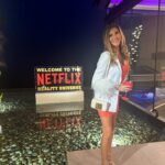 Heather McDonald Instagram - Had the best time @netflix celebrating their #realitytv shows and stars! Swipe Rt for some of it! What a fabulous LA Night! #hollywood #comedy #juicyscoop #realestate #buyingbeverlyhills #sellingsunset #loveisblind #thecircle #squidgame #sellingoc @nickviall @themarybonnet @mskaylacardona @brandongraves_ #drama #tv #awards #nfl #games #thecircle @fatcarriebradshaw my dress and jacket is @aliceandolivia shoes @inez bag @tomford