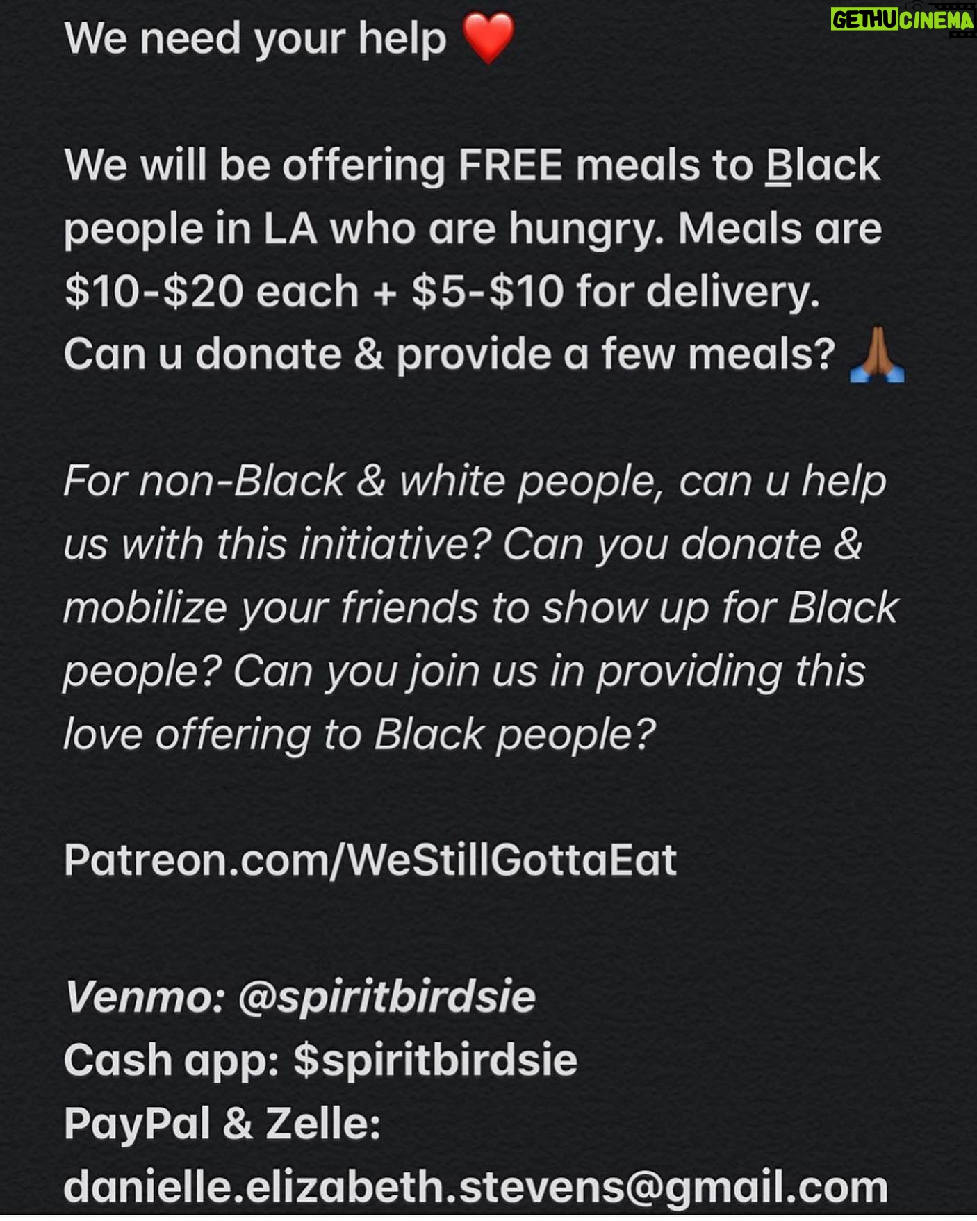 Heidi Gardner Instagram - i’m donating today to @danielleelizabethstevens today. Her kitchen is donating FREE meals to Black people in LA. Please consider joining me and donating as well. All the information is here in this post and I’m providing the link to her Patreon in my bio as well. Thanks Danielle ❤️
