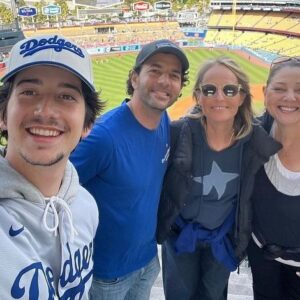 Helen Hunt Instagram - What a game!! (That’s all I’m gonna say for people like me who record and watch later)  These photos were from a minute ago but so fun to see our boys in 💙