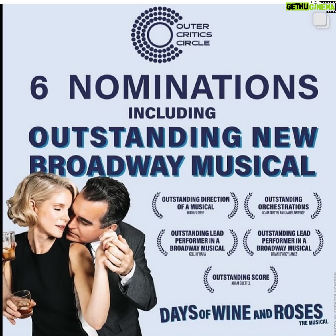 Helen Hunt Instagram - Yes!! #adamguettel !!!! And @kelliohara and @briandarcyjames and Jamie Lawrence and Michael Grief and the whole company of this extraordinary show!! @wineandrosesbway