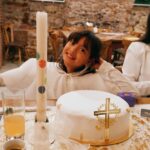 Helga Krapf Instagram - Another milestone: Amelie’s first holy communion. 🙏🏼 She was so excited for this and was so kilig to finally get to try that “white thing” mommy always eats in mass. 🙈😆😅 Made sure she got a piece of home with her by letting her wear a custom made Filipiniana inspired @thehouseofenchante dress. She looked like a little priestess 😍 Her candle is from Portugal, blessed at Our lady of Fatima which we then designed together using wax paper. The cake was made by me with the help of @puratosph 🤭 Only the best for my little miss. 👧🏻 Thank you to our family and friends, and to those who helped make this happen. ☺️ To Amelie, Congratulations on your first holy communion. May God bless and protect you always my love. Love you to the moon and back. 🥰🙏🏼