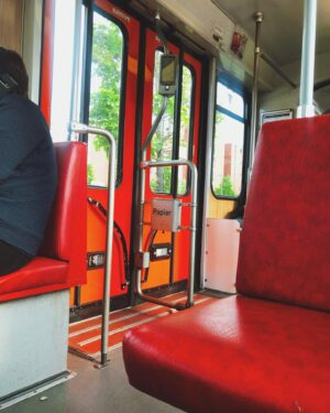 Helga Krapf Instagram - This is a story about how Amelie unintentionally tricked me into thinking I am older than I actually am: 

So on some special days or anniversaries, Frankfurt pulls out their older Trams from around the 1950s-1970s for commuters to experience. If you’re lucky, you get to ride them on your weekend commute. Amelie and I came from the city last Saturday and on our way home we got to ride one of those Trams. Our convo went like this:

Me: How do you like the old school train?
Amelie: Its alright. Do you feel like you’re old school again in this train? 
Me: Well kinda, its a nice experience to get to ride them. What about you? 
Amelie: NO. Because I don’t know how it feels to be old school. 

I needed a minute to process and then answered - “You’re right. That makes a lot of sense.” 

Two days after I sit here looking at the photos and realize, I AM NOT THAT OLD as well. 💀
I never got to ride these trains also and I only remember the more modern models too. 🤣Although I must admit I feel like I belong to a completely different era than the one I was born into and I love things from the 50s-70s. 👵🏻