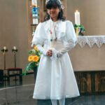 Helga Krapf Instagram - Another milestone: Amelie’s first holy communion. 🙏🏼 She was so excited for this and was so kilig to finally get to try that “white thing” mommy always eats in mass. 🙈😆😅 Made sure she got a piece of home with her by letting her wear a custom made Filipiniana inspired @thehouseofenchante dress. She looked like a little priestess 😍 Her candle is from Portugal, blessed at Our lady of Fatima which we then designed together using wax paper. The cake was made by me with the help of @puratosph 🤭 Only the best for my little miss. 👧🏻 Thank you to our family and friends, and to those who helped make this happen. ☺️ To Amelie, Congratulations on your first holy communion. May God bless and protect you always my love. Love you to the moon and back. 🥰🙏🏼