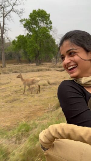 Hemal Ingle Instagram - Carefree amidst nature 🌳. Been 2 years to this trip, Kanha is magical, it stirred something inside of me and changed my way of looking at life. Missing my two Musketeers @anushka_patilgupta @gunjanhirani ❤️, we need to do this again, soon! 
.
.
.
[Kanha, Tiger Reserve, Nature, Safari, Deer, Jungle, Forest]