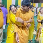 Hemal Ingle Instagram - Bathed in golden hues, the haldi ceremony brings together generations and we create some great memories together. 💛✨My dream of ‘Dada mala ek Vahini aan’ coming true 🥳 1: Bahin Bhavala Halad lavtana 2: Sisters striking a pose with their Mamas 3: Main squeeze with my baby bro who is not a baby anymore 😪 4: We know how to make teenagers awkward 🤭 . . 👗: @tanyasbenzfashion ❤️❤️